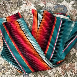 Crazy Train Colorful Striped Bell Bottoms